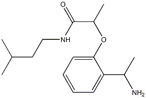 2-[2-(1-aminoethyl)phenoxy]-N-(3-methylbutyl)propanamide Struktur