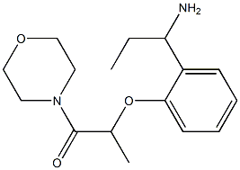 2-[2-(1-aminopropyl)phenoxy]-1-(morpholin-4-yl)propan-1-one Struktur