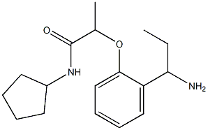 2-[2-(1-aminopropyl)phenoxy]-N-cyclopentylpropanamide Struktur