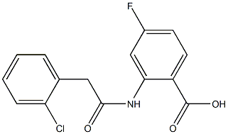 2-[2-(2-chlorophenyl)acetamido]-4-fluorobenzoic acid Struktur