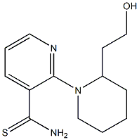 2-[2-(2-hydroxyethyl)piperidin-1-yl]pyridine-3-carbothioamide Struktur