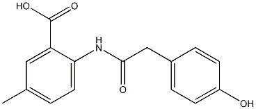 2-[2-(4-hydroxyphenyl)acetamido]-5-methylbenzoic acid Struktur