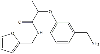 2-[3-(aminomethyl)phenoxy]-N-(furan-2-ylmethyl)propanamide Struktur