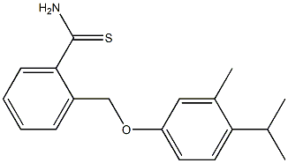 2-[3-methyl-4-(propan-2-yl)phenoxymethyl]benzene-1-carbothioamide Struktur