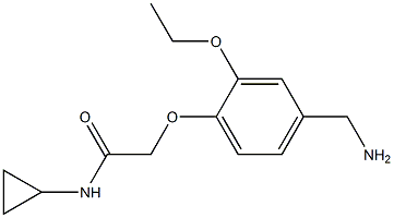 2-[4-(aminomethyl)-2-ethoxyphenoxy]-N-cyclopropylacetamide Struktur