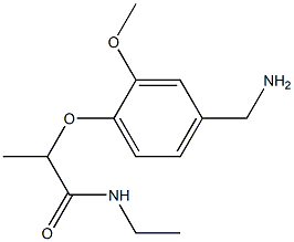 2-[4-(aminomethyl)-2-methoxyphenoxy]-N-ethylpropanamide Struktur