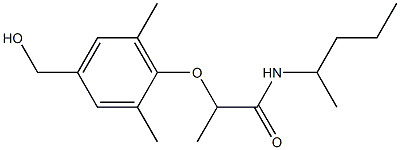 2-[4-(hydroxymethyl)-2,6-dimethylphenoxy]-N-(pentan-2-yl)propanamide Struktur