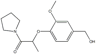 2-[4-(hydroxymethyl)-2-methoxyphenoxy]-1-(pyrrolidin-1-yl)propan-1-one Struktur