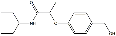 2-[4-(hydroxymethyl)phenoxy]-N-(pentan-3-yl)propanamide Struktur