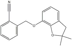 2-{[(2,2-dimethyl-2,3-dihydro-1-benzofuran-7-yl)oxy]methyl}benzonitrile Struktur