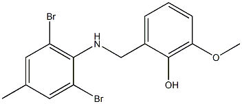 2-{[(2,6-dibromo-4-methylphenyl)amino]methyl}-6-methoxyphenol Struktur