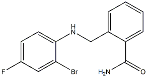 2-{[(2-bromo-4-fluorophenyl)amino]methyl}benzamide Struktur