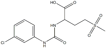 2-{[(3-chlorophenyl)carbamoyl]amino}-4-methanesulfonylbutanoic acid Struktur