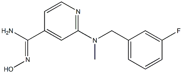 2-{[(3-fluorophenyl)methyl](methyl)amino}-N'-hydroxypyridine-4-carboximidamide Struktur