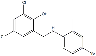 2-{[(4-bromo-2-methylphenyl)amino]methyl}-4,6-dichlorophenol Struktur