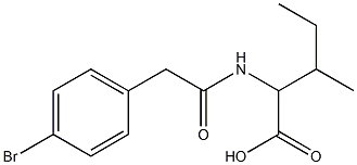 2-{[(4-bromophenyl)acetyl]amino}-3-methylpentanoic acid Struktur