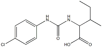 2-{[(4-chlorophenyl)carbamoyl]amino}-3-methylpentanoic acid Struktur