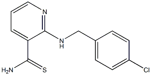 2-{[(4-chlorophenyl)methyl]amino}pyridine-3-carbothioamide Struktur