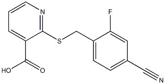 2-{[(4-cyano-2-fluorophenyl)methyl]sulfanyl}pyridine-3-carboxylic acid Struktur