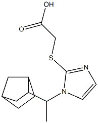 2-{[1-(1-{bicyclo[2.2.1]heptan-2-yl}ethyl)-1H-imidazol-2-yl]sulfanyl}acetic acid Struktur