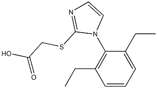 2-{[1-(2,6-diethylphenyl)-1H-imidazol-2-yl]sulfanyl}acetic acid Struktur