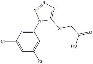 2-{[1-(3,5-dichlorophenyl)-1H-1,2,3,4-tetrazol-5-yl]sulfanyl}acetic acid Struktur