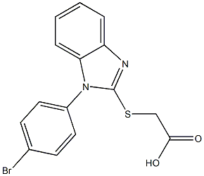 2-{[1-(4-bromophenyl)-1H-1,3-benzodiazol-2-yl]sulfanyl}acetic acid Struktur