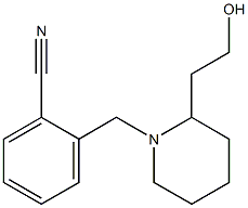 2-{[2-(2-hydroxyethyl)piperidin-1-yl]methyl}benzonitrile Struktur