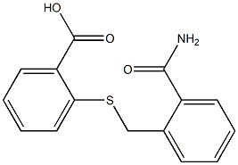 2-{[2-(aminocarbonyl)benzyl]thio}benzoic acid Struktur