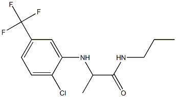 2-{[2-chloro-5-(trifluoromethyl)phenyl]amino}-N-propylpropanamide Struktur