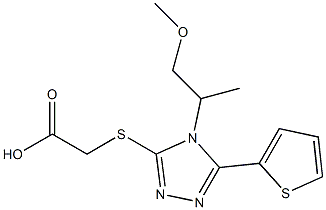 2-{[4-(1-methoxypropan-2-yl)-5-(thiophen-2-yl)-4H-1,2,4-triazol-3-yl]sulfanyl}acetic acid Struktur