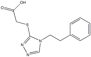 2-{[4-(2-phenylethyl)-4H-1,2,4-triazol-3-yl]sulfanyl}acetic acid Struktur