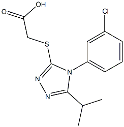 2-{[4-(3-chlorophenyl)-5-(propan-2-yl)-4H-1,2,4-triazol-3-yl]sulfanyl}acetic acid Struktur