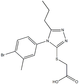 2-{[4-(4-bromo-3-methylphenyl)-5-propyl-4H-1,2,4-triazol-3-yl]sulfanyl}acetic acid Struktur