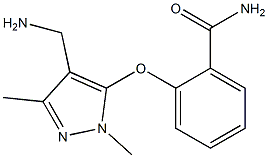 2-{[4-(aminomethyl)-1,3-dimethyl-1H-pyrazol-5-yl]oxy}benzamide Struktur