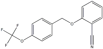 2-{[4-(trifluoromethoxy)phenyl]methoxy}benzonitrile Struktur