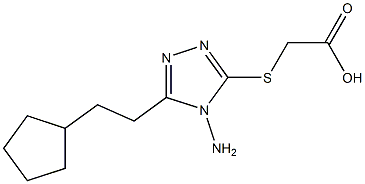 2-{[4-amino-5-(2-cyclopentylethyl)-4H-1,2,4-triazol-3-yl]sulfanyl}acetic acid Struktur