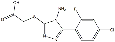 2-{[4-amino-5-(4-chloro-2-fluorophenyl)-4H-1,2,4-triazol-3-yl]sulfanyl}acetic acid Struktur