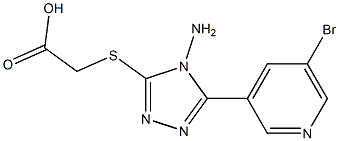 2-{[4-amino-5-(5-bromopyridin-3-yl)-4H-1,2,4-triazol-3-yl]sulfanyl}acetic acid Struktur