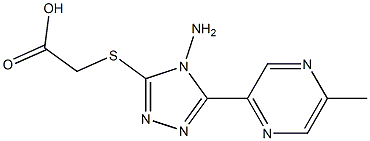 2-{[4-amino-5-(5-methylpyrazin-2-yl)-4H-1,2,4-triazol-3-yl]sulfanyl}acetic acid Struktur