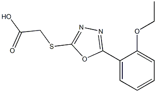 2-{[5-(2-ethoxyphenyl)-1,3,4-oxadiazol-2-yl]sulfanyl}acetic acid Struktur