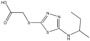 2-{[5-(butan-2-ylamino)-1,3,4-thiadiazol-2-yl]sulfanyl}acetic acid Struktur