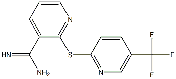 2-{[5-(trifluoromethyl)pyridin-2-yl]sulfanyl}pyridine-3-carboximidamide Struktur