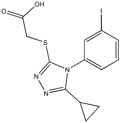 2-{[5-cyclopropyl-4-(3-iodophenyl)-4H-1,2,4-triazol-3-yl]sulfanyl}acetic acid Struktur