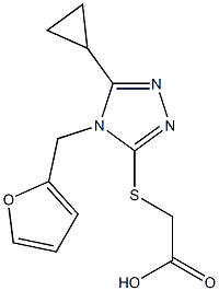 2-{[5-cyclopropyl-4-(furan-2-ylmethyl)-4H-1,2,4-triazol-3-yl]sulfanyl}acetic acid Struktur