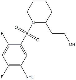 2-{1-[(5-amino-2,4-difluorobenzene)sulfonyl]piperidin-2-yl}ethan-1-ol Struktur