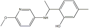 2-{1-[(6-methoxypyridin-3-yl)amino]ethyl}-5-methylphenol Struktur