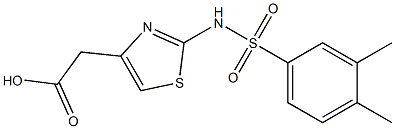 2-{2-[(3,4-dimethylbenzene)sulfonamido]-1,3-thiazol-4-yl}acetic acid Struktur