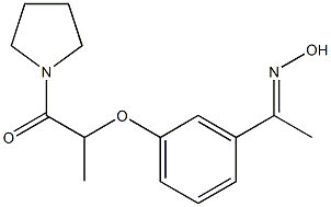 2-{3-[1-(hydroxyimino)ethyl]phenoxy}-1-(pyrrolidin-1-yl)propan-1-one Struktur