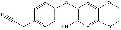 2-{4-[(7-amino-2,3-dihydro-1,4-benzodioxin-6-yl)oxy]phenyl}acetonitrile Struktur